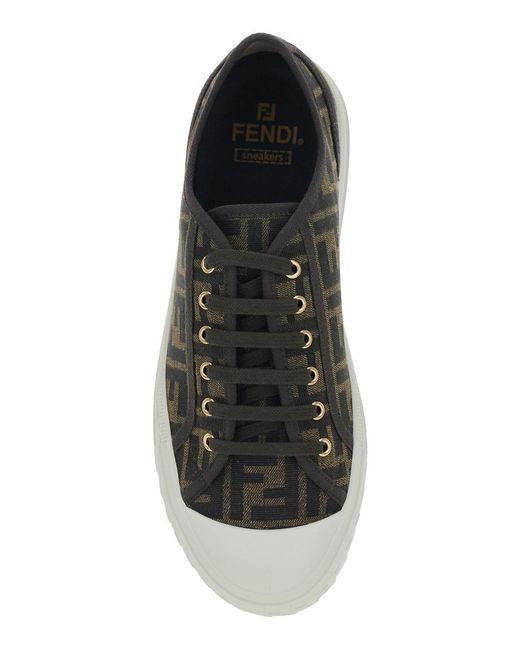 Fendi Black Sneaker With All-Over Ff Motif for men