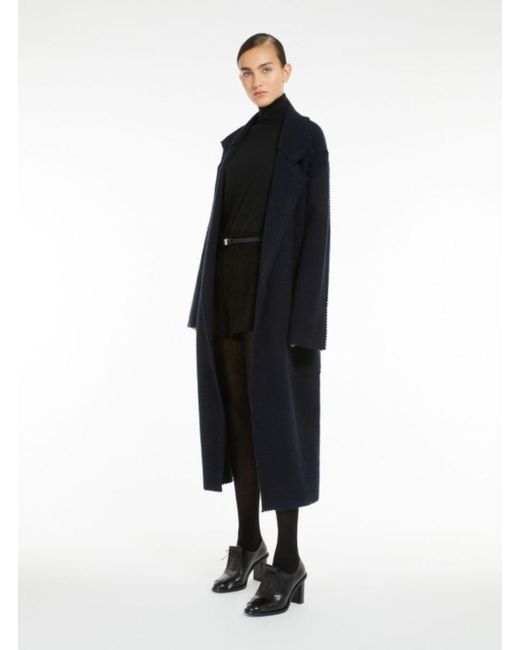 Max Mara Blue 'Jene' Long Coat With Belt