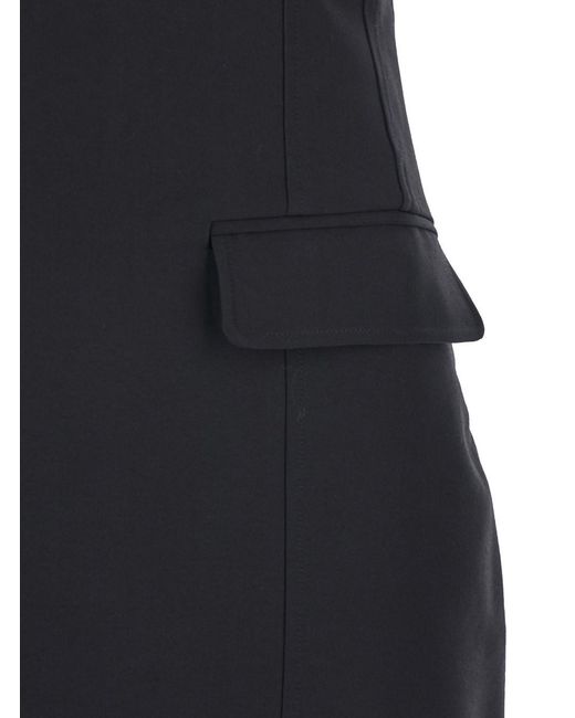 Totême  Black Top Off-Shoulder Wool-Blend