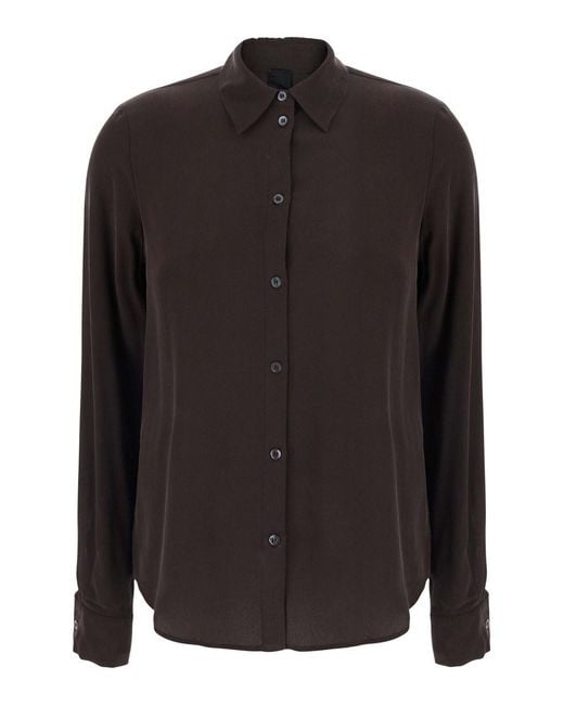 Pinko Black Crackers Camicia Crepe De Chine Sand Wash
