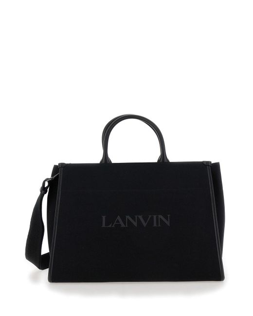 Lanvin Black Tote Bag Mm With Strap