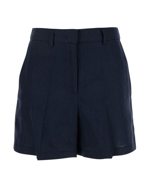 Shorts Con Passanti di Plain in Blue