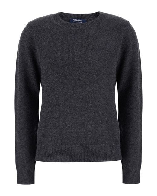 Max Mara Black Sweater Voliera With V-Neck And Long Sleeves