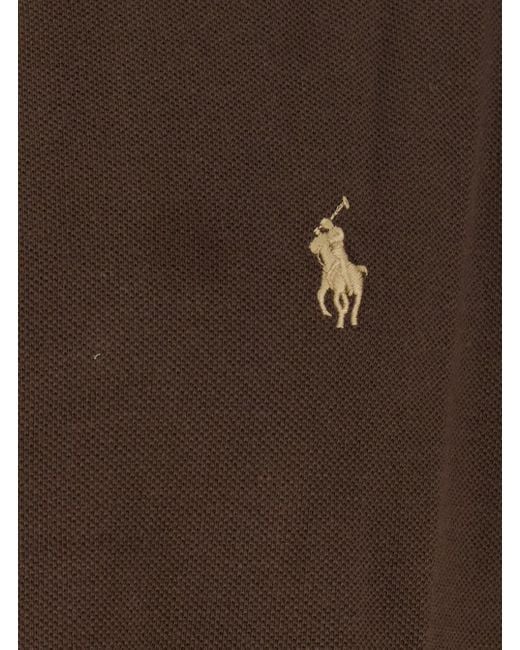 Polo Ralph Lauren Brown "Custom Fit" Polo Shirt With Classic Collar An for men