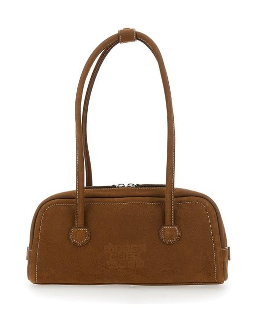 Borsa A Spalla 'Boston' Con Logo Lettering Impresso Sul di MARGE SHERWOOD in Brown