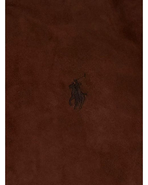 Polo Ralph Lauren Brown Bomber Jacket With Pony Embroidery On The Fron for men