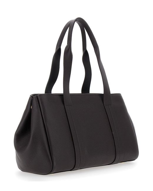 Borsa A Spalla Con Placca Logo Metallica di MICHAEL Michael Kors in Black