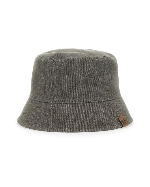 Brunello Cucinelli Gray Hat Cotton Blend