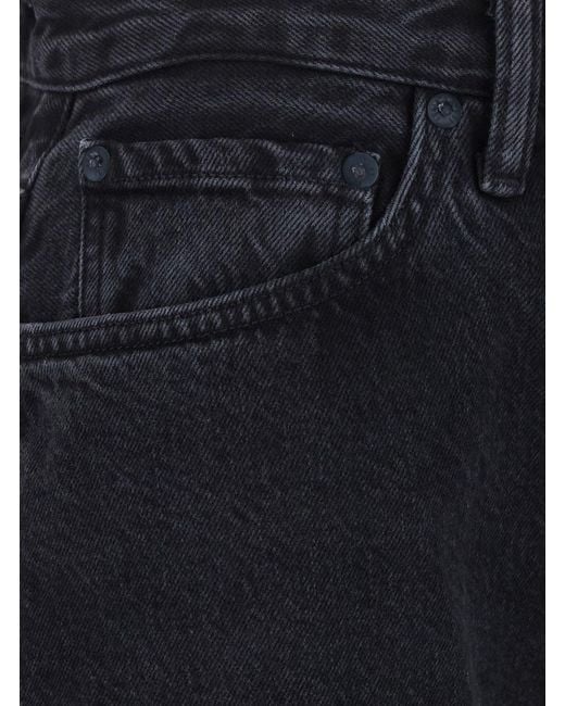 Agolde Blue Jeans Spiral Jean With Pockets And Patch 100% Cotton Wome