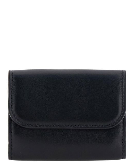 Chloé Black 'Sense' Bi-Fold Wallet With Tonal Logo Embroidery