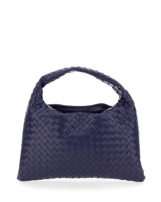 Bottega Veneta Blue 'Hop' Shoulder Bag With Intreccio Motif