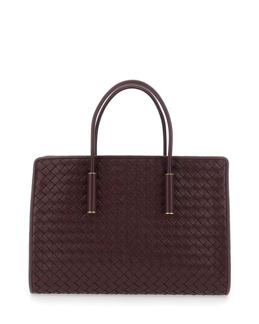 Bottega Veneta Purple Small Barbara Tote Intreccio 9X12 Nappa Fluffy