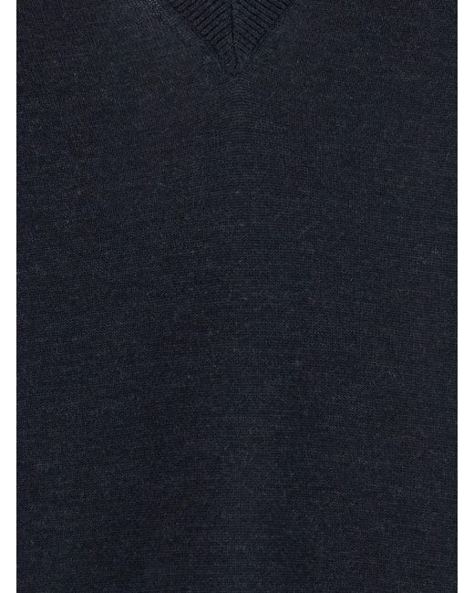Totême Blue Fine Knit V-Neck Sweater With Long Sleeves