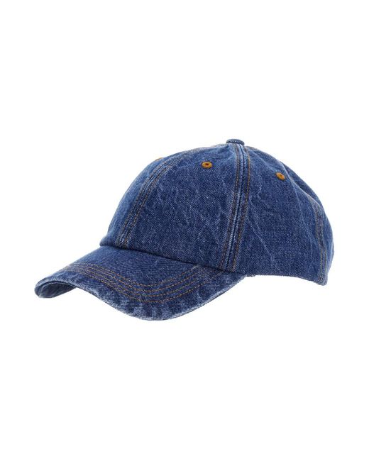 Acne Blue Baseball Cap With Contrasting Stitching for men