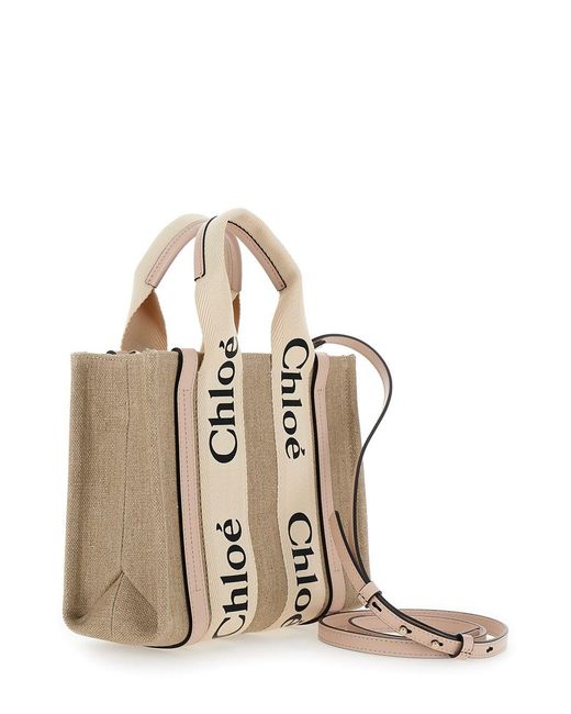 Chloé Natural Chloã 'Woody' Tote Bag With Branded Ribbons