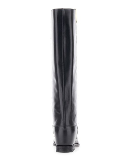 Via Roma 15 Black Boots With Cut-Out Detail On The Side And Logo Plaqu