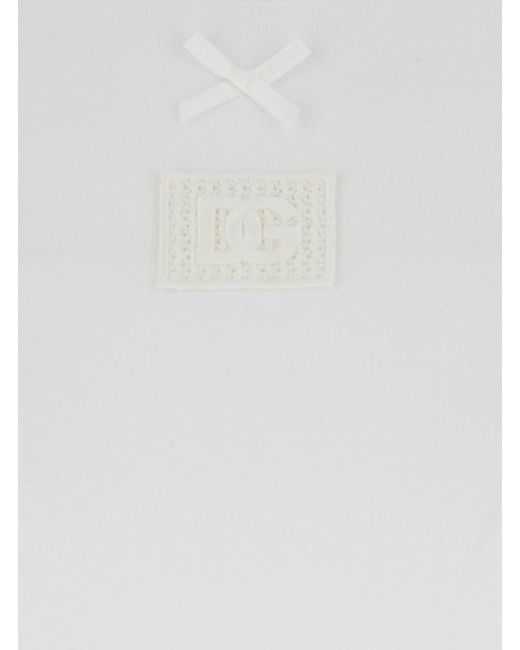 Dolce & Gabbana White T-Shirt With Logo On The Front