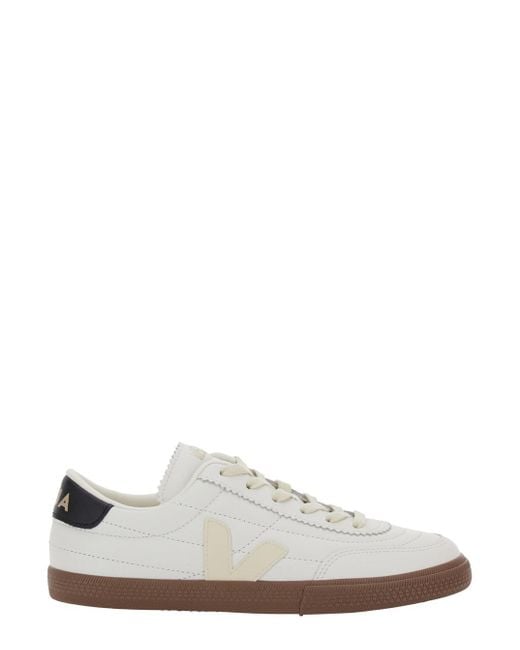 Veja White Low Top Sneakers With Logo Patch