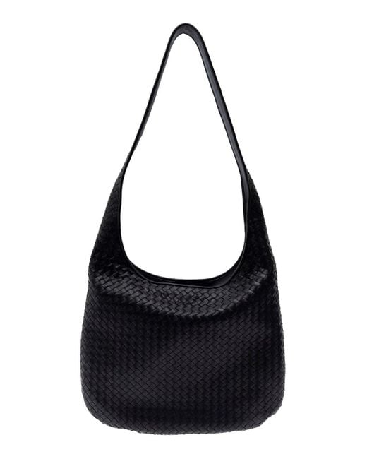 Bottega Veneta Black 'Veneto' Crossbody Bag With Intreccio Motif for men