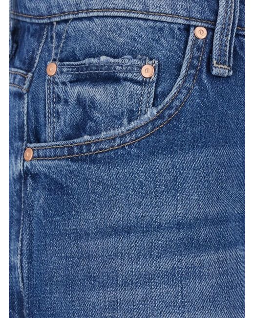 Mother Blue Jeans The Rerun Zip Sneak Denim