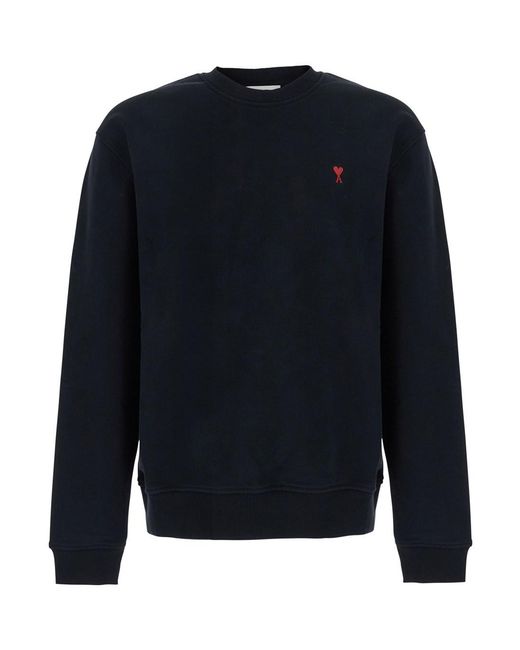 AMI Blue Sweatshirt With Ami De Coeur Logo On The Front for men