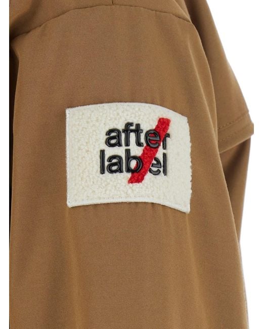 AFTER LABEL Brown Ushuaia Short Parka With Collar, Long Sleeves And Front Cl