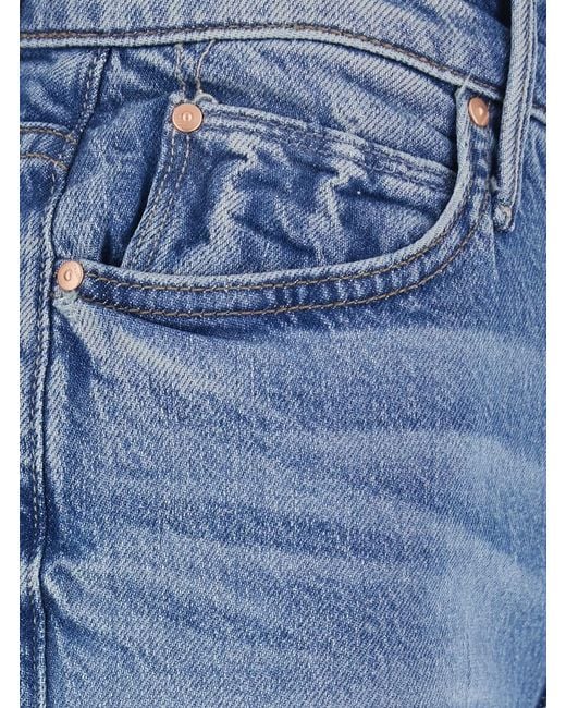 Mother Blue Jeans 'The Kick It Ankle' With Bleached Effect