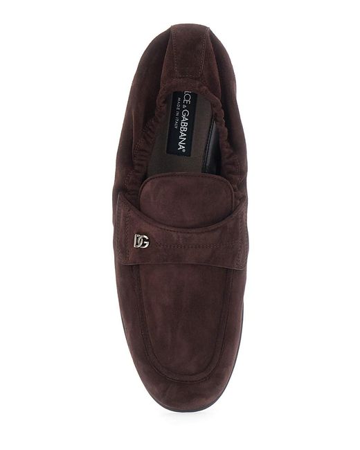 Dolce & Gabbana White 'Ariosto' Loafers With Elasticized Design And Logo Plate On The Front for men