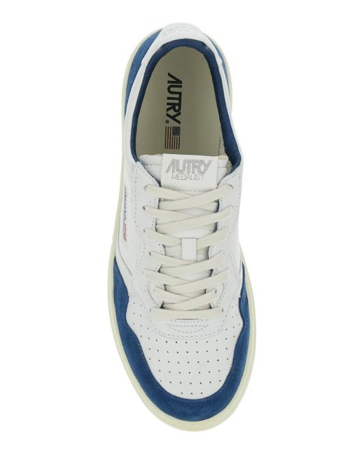 Autry White Medalist Low Low Top Sneakers With Side Logo Detail for men