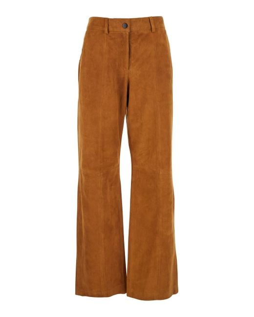 Lenny Suede Pants di Tela in Brown