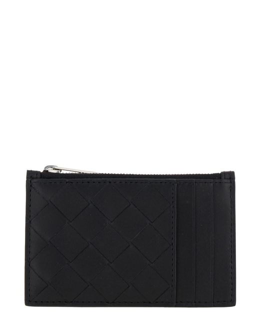 Bottega Veneta Black Card-Holder With Intreccio Motif for men