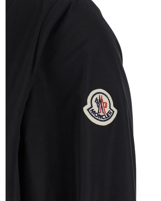 Piumino 'Enette' Con Cappuccio E Patch Logo Sulla Manica di Moncler in Black