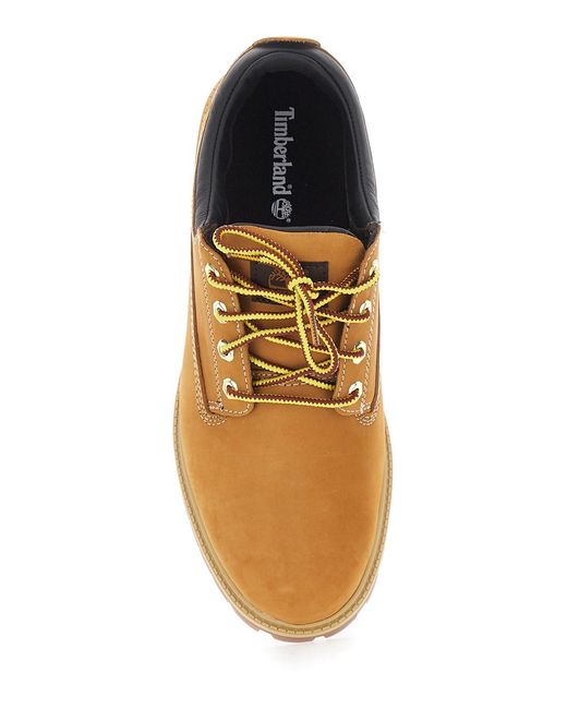 Timberland Brown Lace-Up Ankle Boots With Two-Tone Laces And Logo Embossed On The Side for men