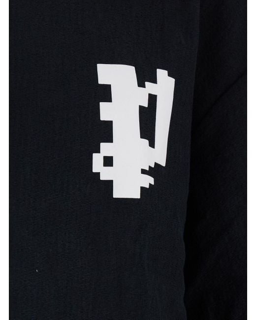 Purple Brand Black Crewneck T-Shirt With Logo On Front And Rear for men