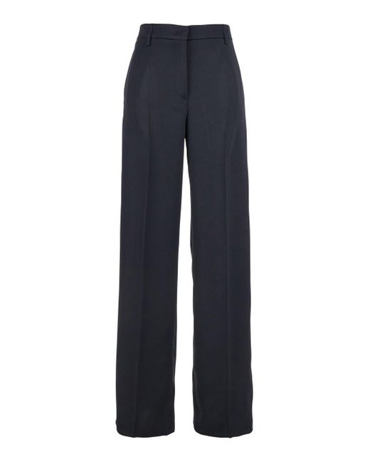Plain Blue Tailored Pants