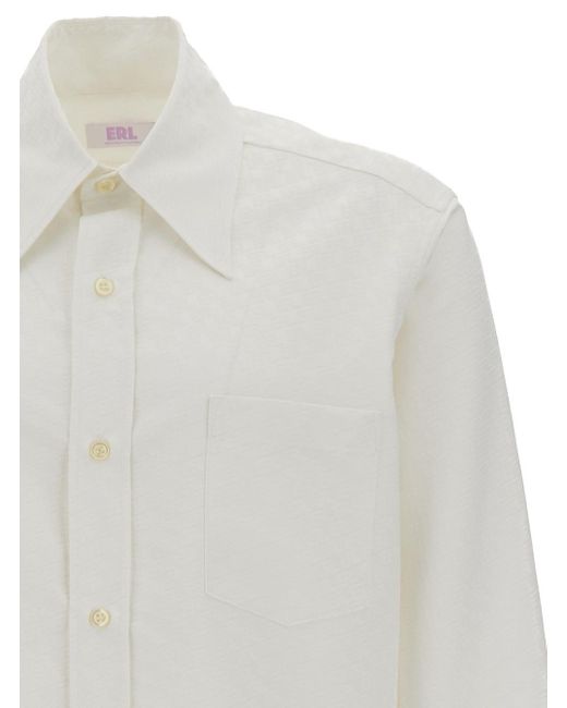 ERL White Buttoned Up Oversize Shirt for men