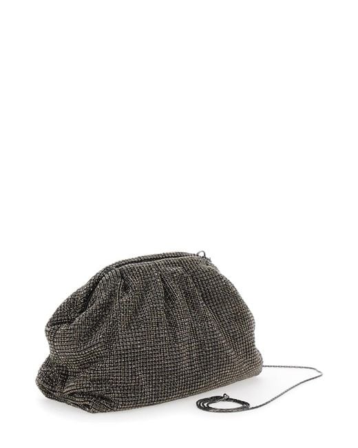 Clutch 'Petra' Con Tracolla A Catena E Decorazione C di Twentyfourhaitch in Gray