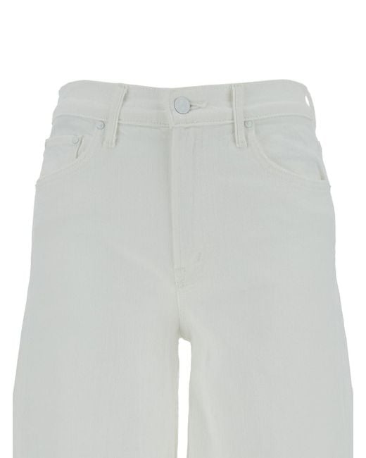 Mother White Wide Five-Pocket Jeans