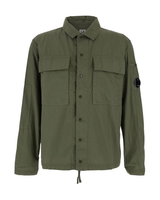 Giubbotto Con Colletto Classico E Patch Logo Sulla Manica di C P Company in Green da Uomo