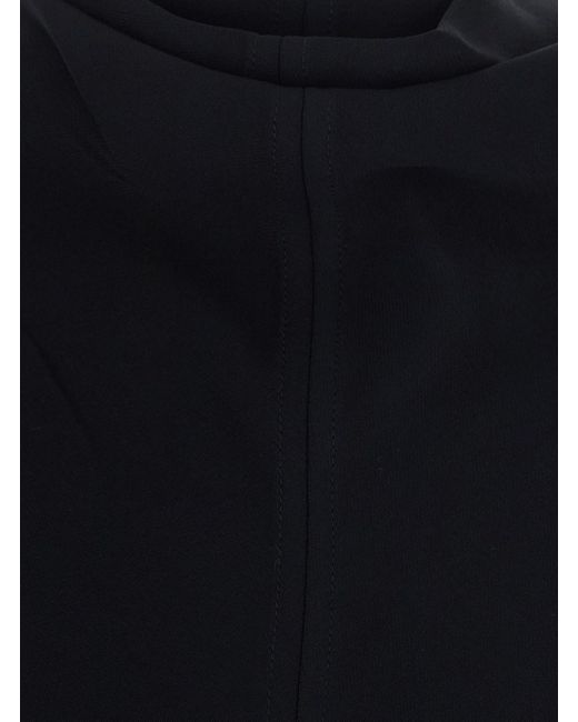 Totême Black Long Dress With Slouch Waist, Long Sleeves