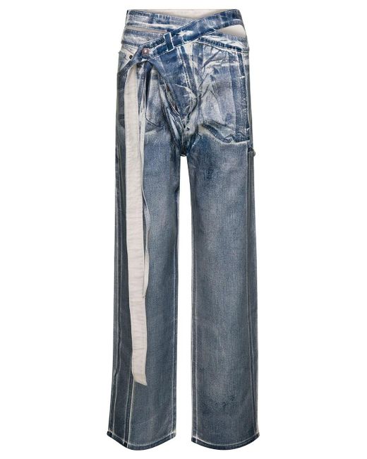 OTTOLINGER Blue Light E Wrap Jeans With Faded Effect In Cotton Blend Denim Woman
