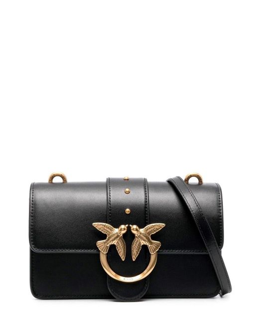 Borsa A Tracolla 'Mini Love Bag Icon' Con Patch Logo di Pinko in Black