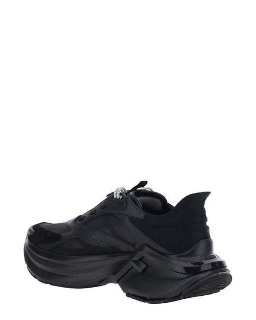 Fendi Black 'F-Light' Low Top Sneakers With Ff Motif On The Side And Chunky Sole