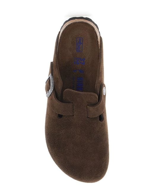 Birkenstock Brown 'Boston' Mules With Buckle Closure And Almond Toe In