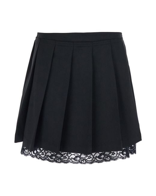 Jucca Black Mini Pleated Skirt With Side Pleats