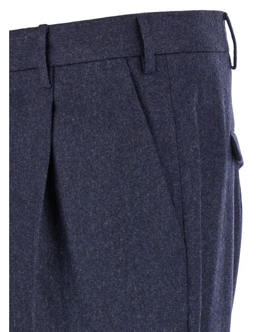 PT Torino Blue Dark Slim Pants With Concealed Closure for men