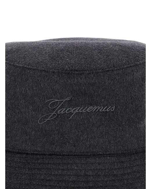 Jacquemus Blue 'Le Bob Cachemiro' Bucket Hat With Logo Lettering Embroidery On The Front And Ribbed Brim for men