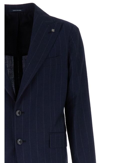Tagliatore Blue Pinstripe One-Breasted Suit for men