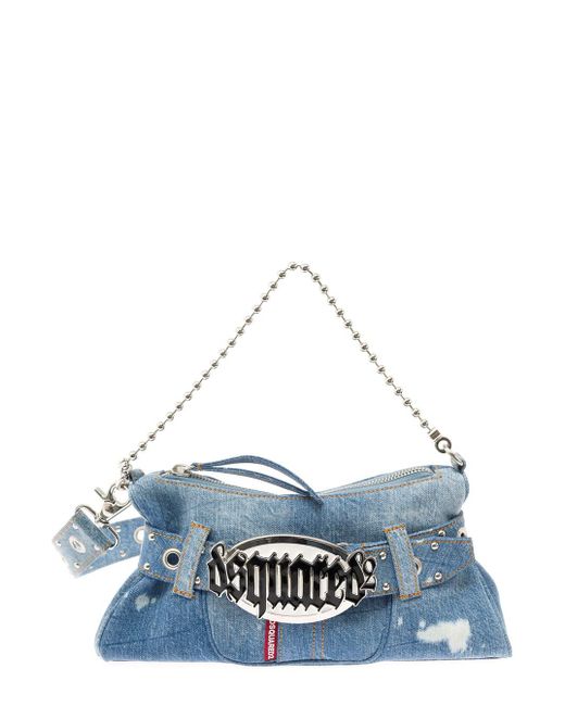 DSquared² Blue 'Gothic' Light Crossbody Bag With Belt
