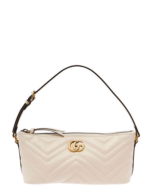 Gucci Metallic 'Gg Marmont' Shouldrer Bag With Double G Detail